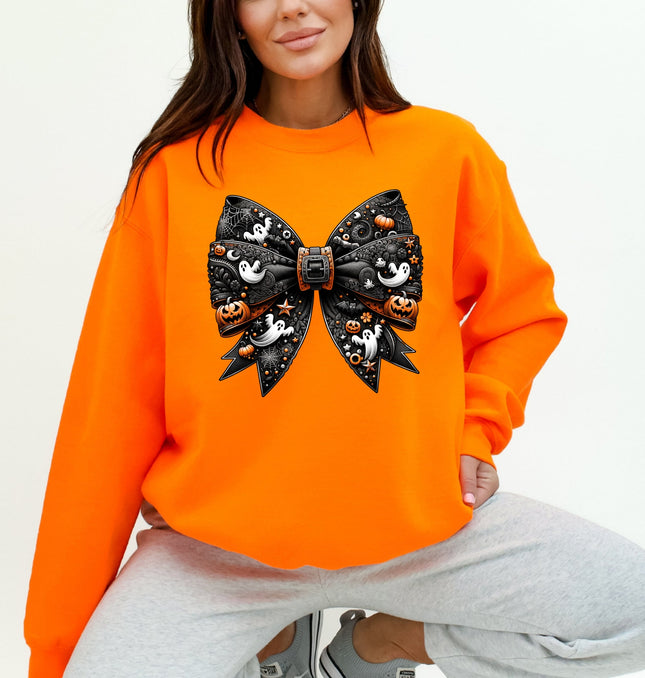 Ribbon Halloween Printed Crewneck Sweatshirt