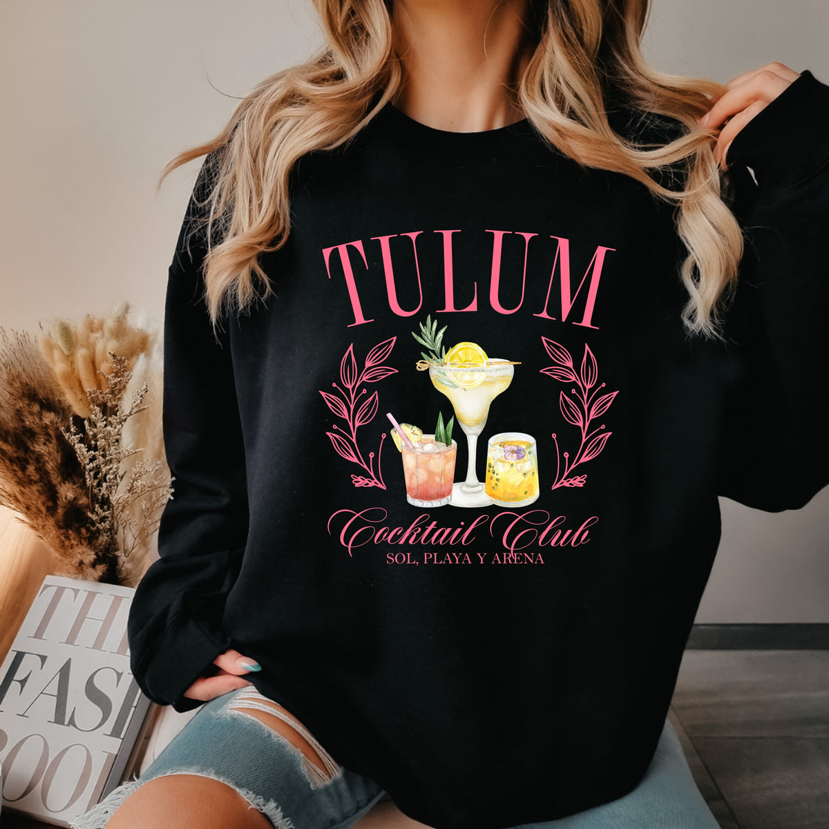Tulum Cocktail Club - Adult Crewneck Sweatshirt