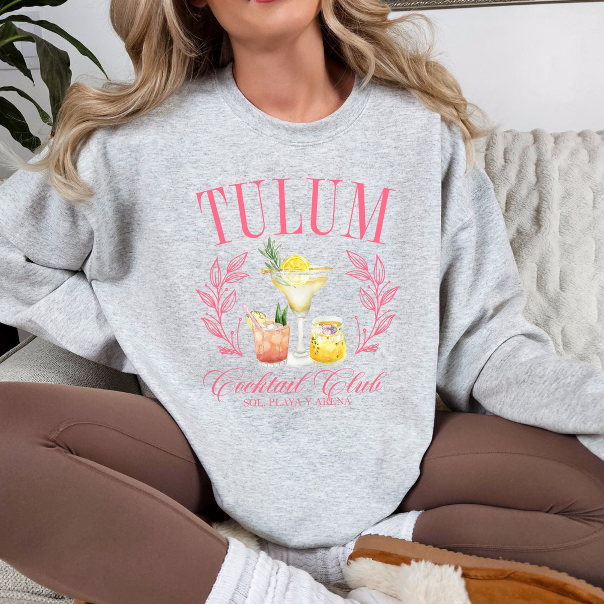 Tulum Cocktail Club - Adult Crewneck Sweatshirt