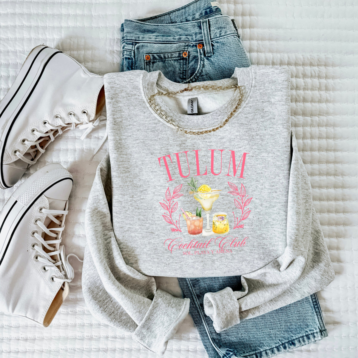 Tulum Cocktail Club - Adult Crewneck Sweatshirt