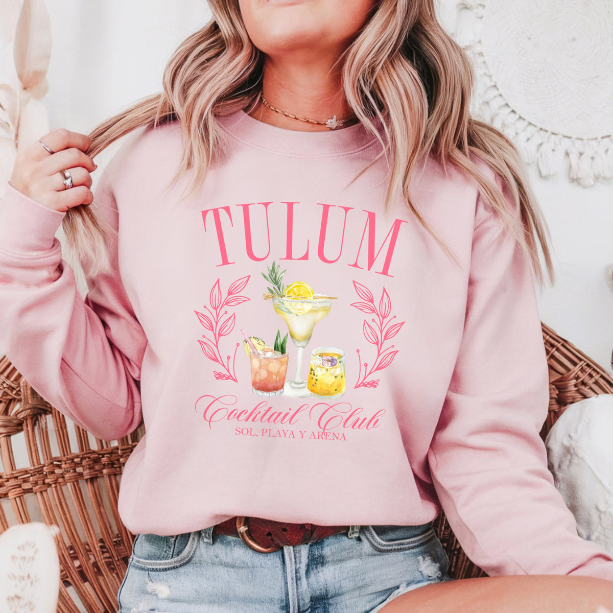 Tulum Cocktail Club - Adult Crewneck Sweatshirt