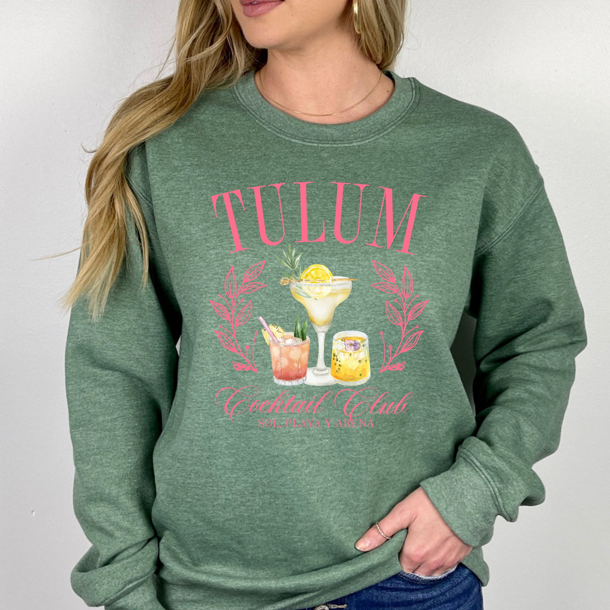 Tulum Cocktail Club - Adult Crewneck Sweatshirt