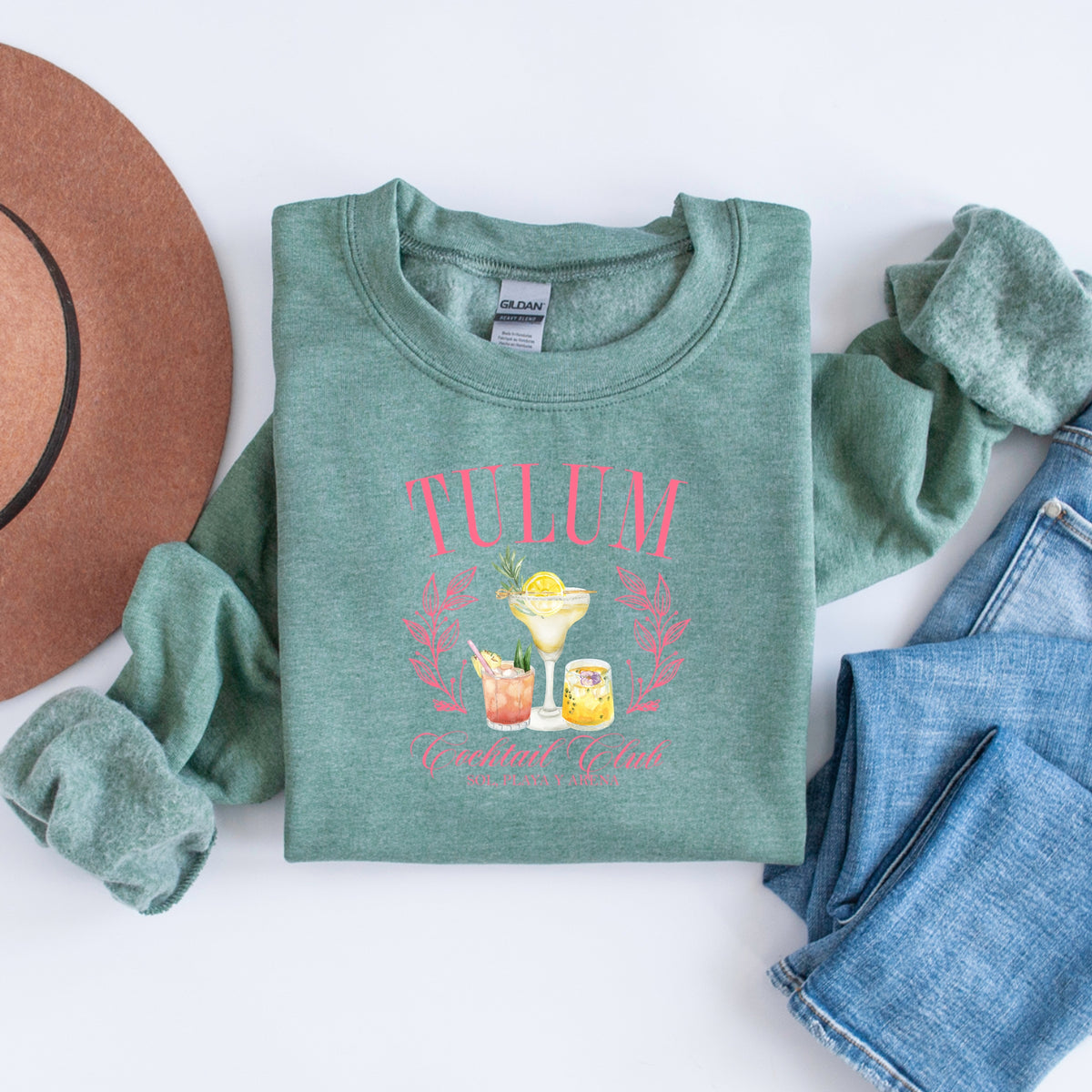 Tulum Cocktail Club - Adult Crewneck Sweatshirt