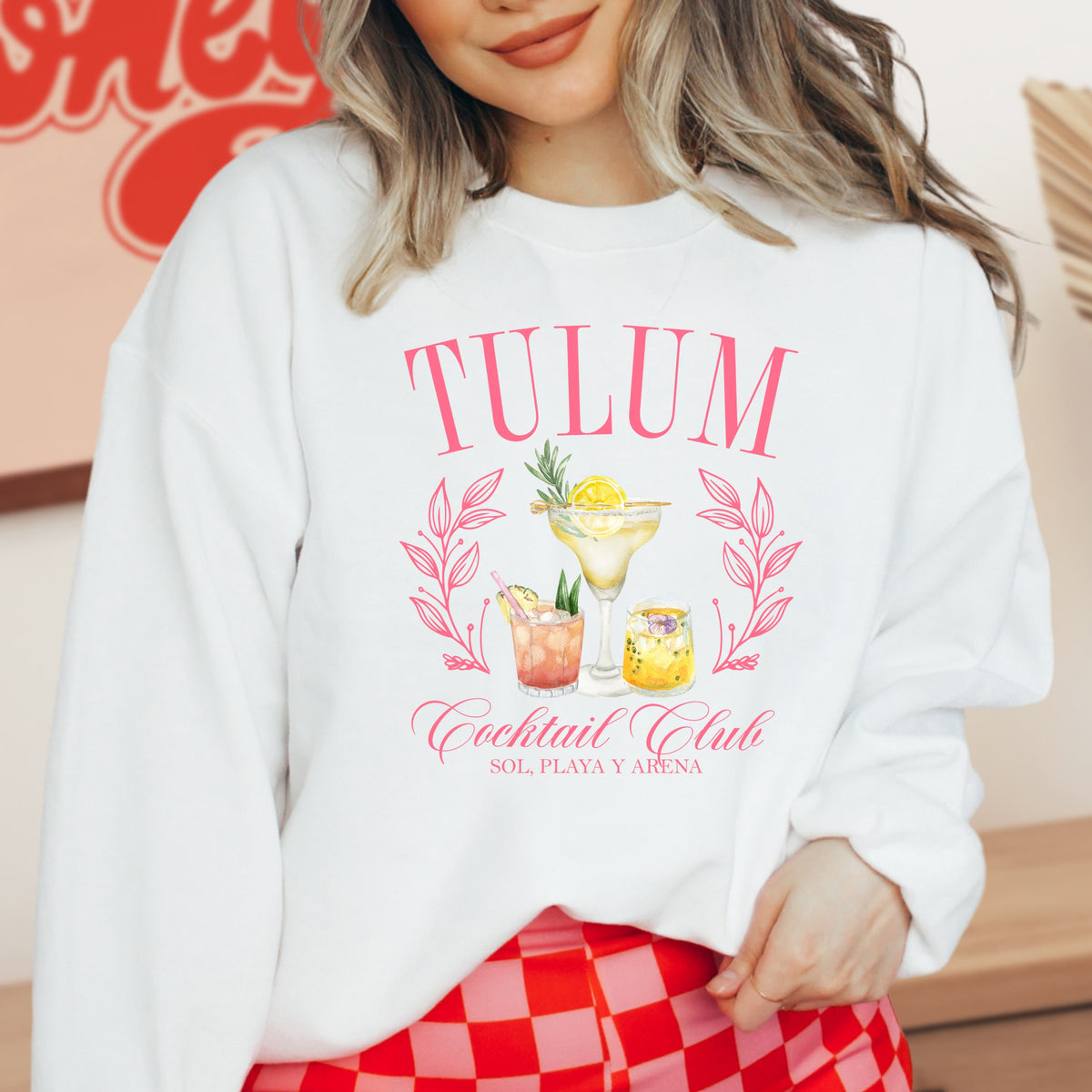 Tulum Cocktail Club - Adult Crewneck Sweatshirt