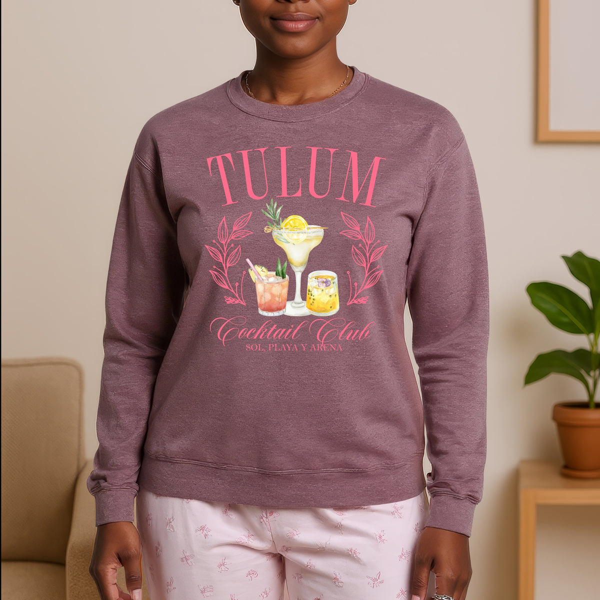 Tulum Cocktail Club - Adult Crewneck Sweatshirt