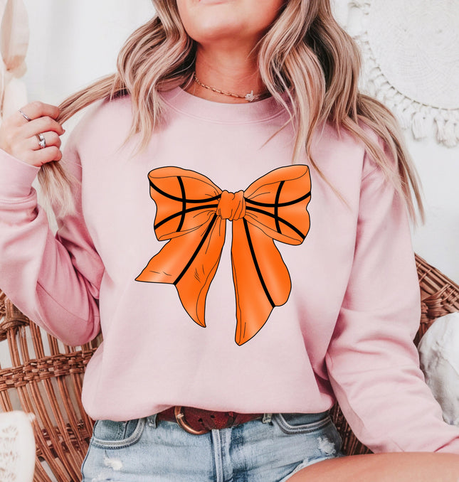 Coquette Basketball Bow - Adult Crewneck Sweatshirt
