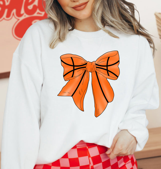 Coquette Basketball Bow - Adult Crewneck Sweatshirt