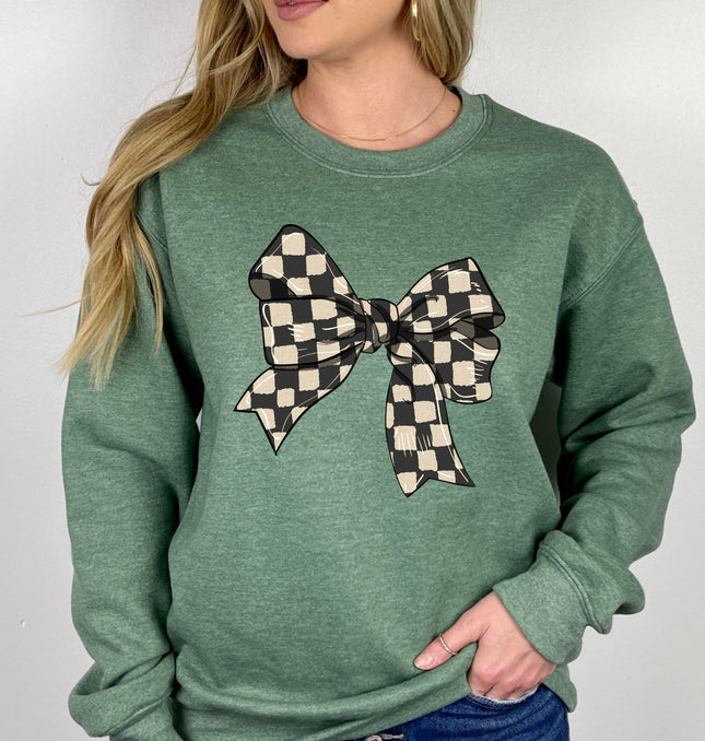 Checkered Ribbon - Adult Crewneck Sweatshirt