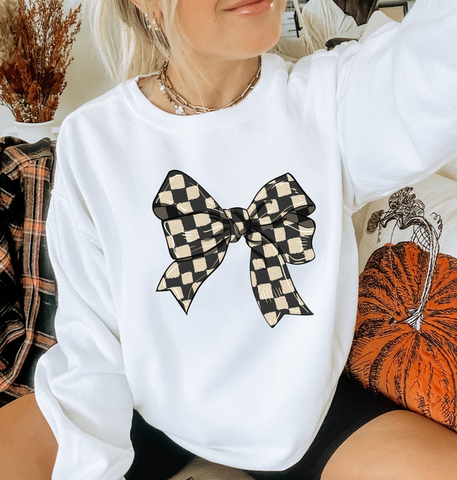 Checkered Ribbon - Adult Crewneck Sweatshirt
