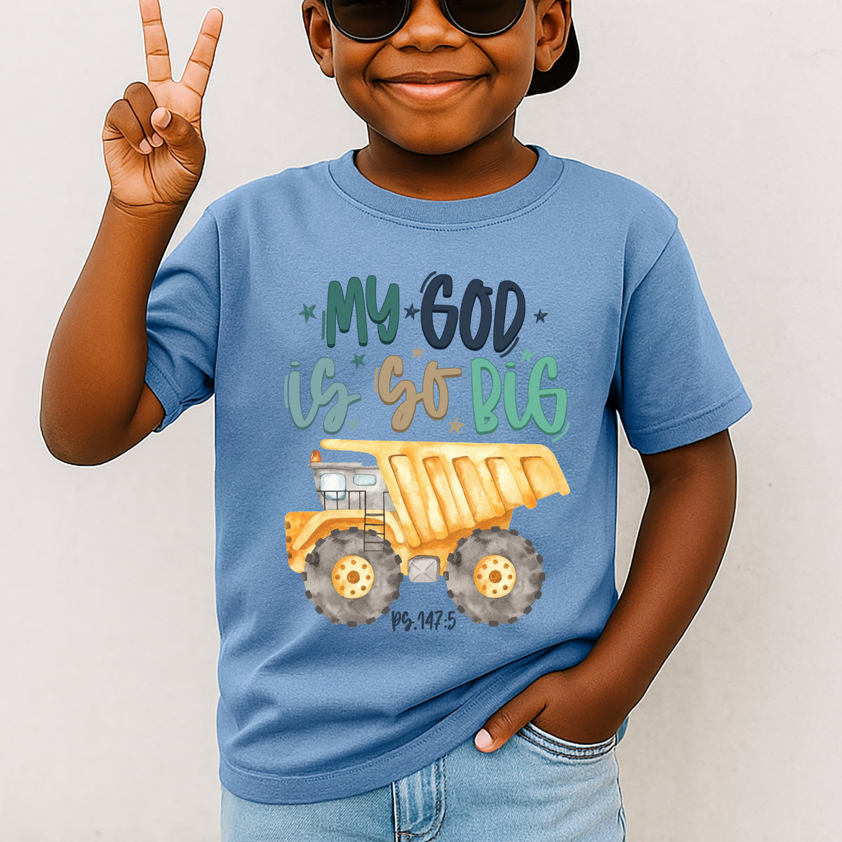 My God is So Big- God's Power Lesson, Nurture Faith, Teaching God's Greatness - Youth Comfort Colors Garment-Dyed Heavyweight T-Shirt