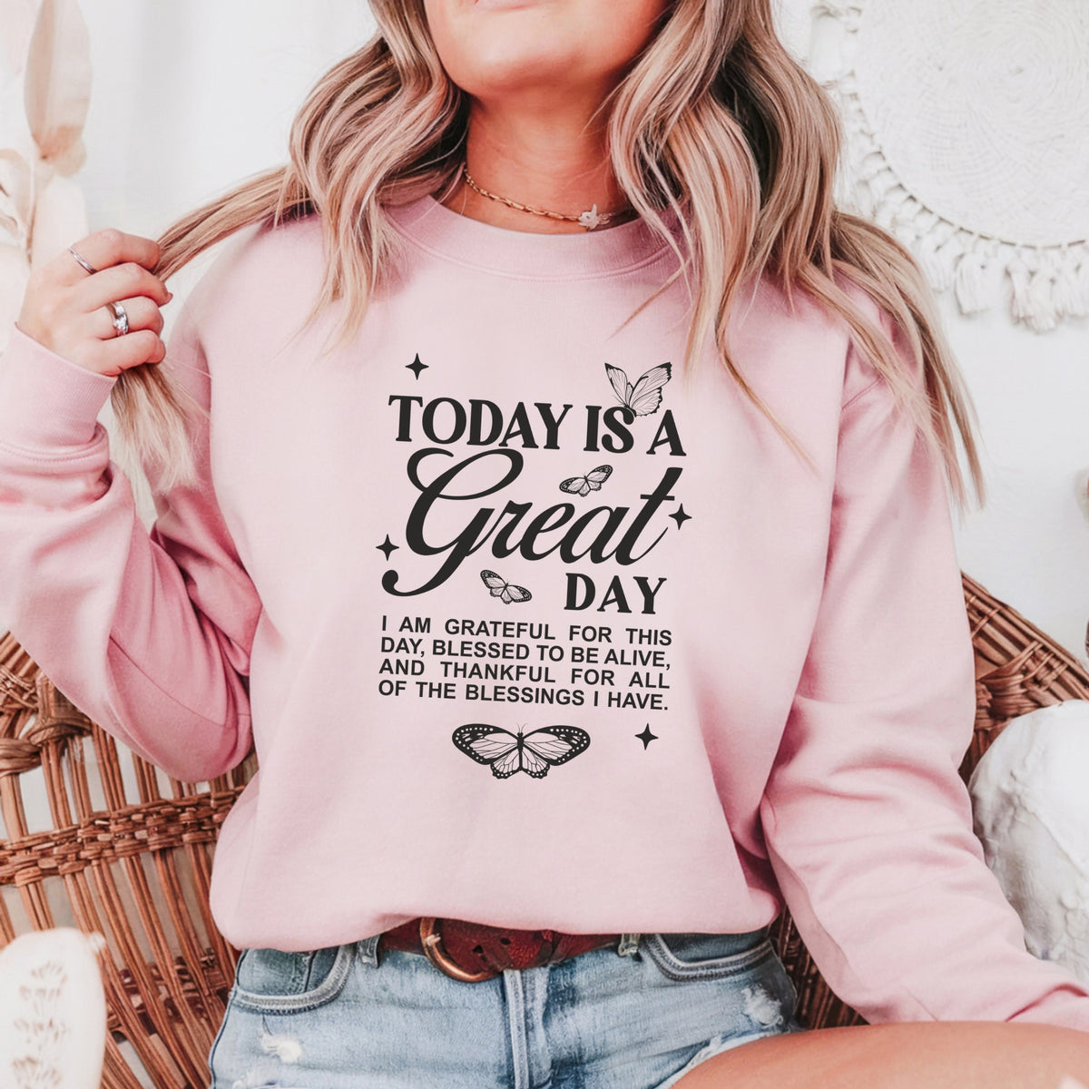 Today is a Great Day to be Grateful - Adult Crewneck Sweatshirt