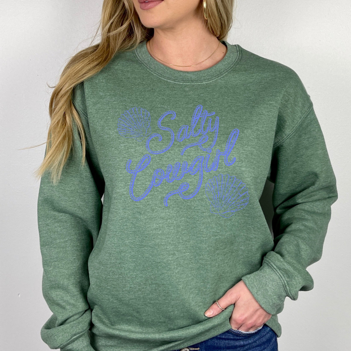 Salty Cowgirl - Adult Crewneck Sweatshirt