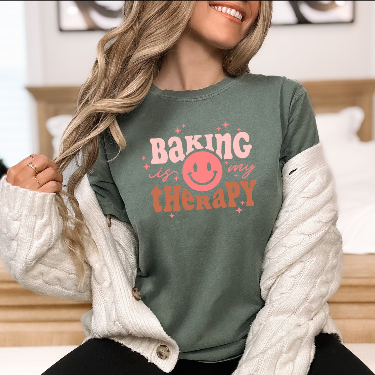 Baking Is My Therapy - Adult Comfort Colors T-Shirt