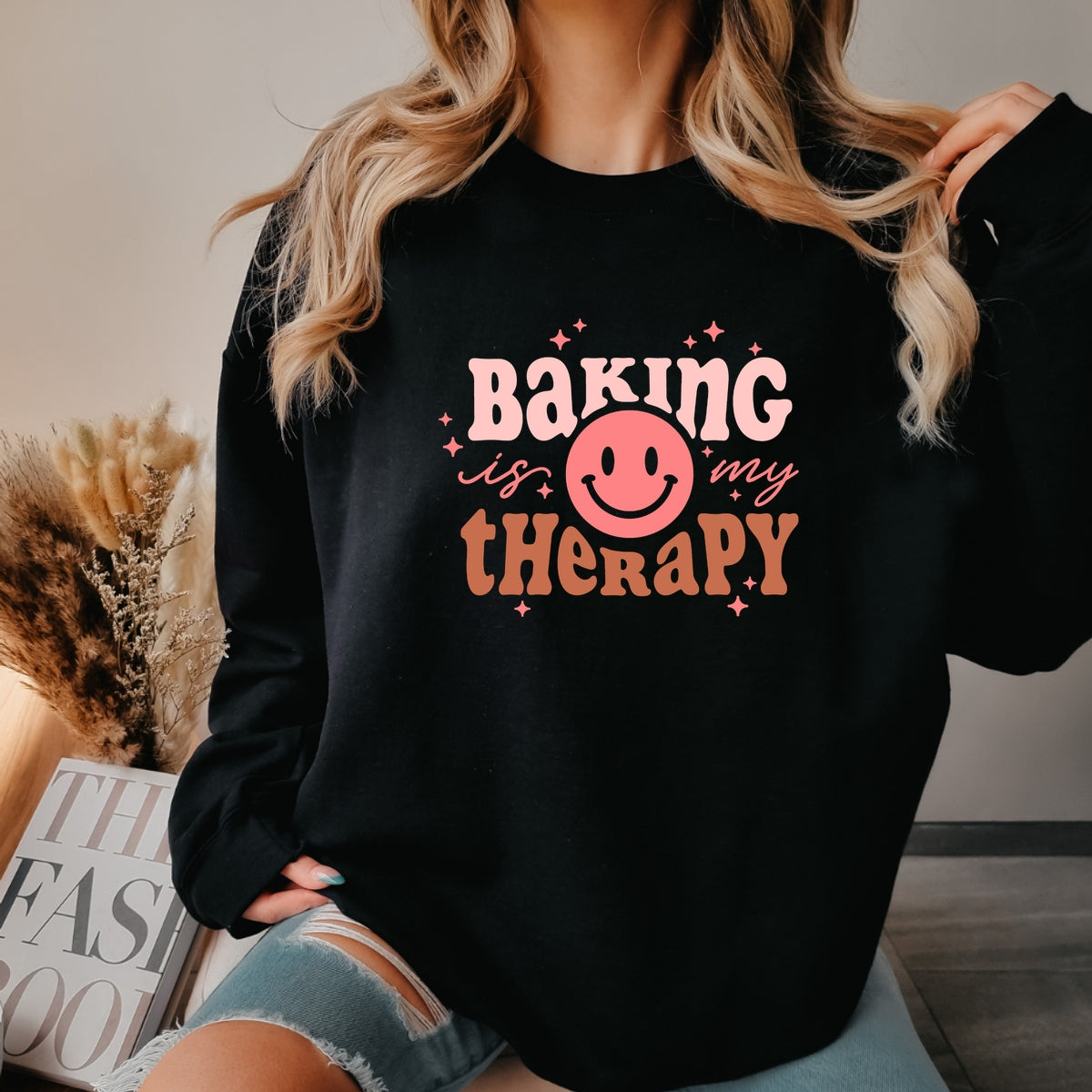 Baking Is My Therapy - Adult Crewneck Sweatshirt