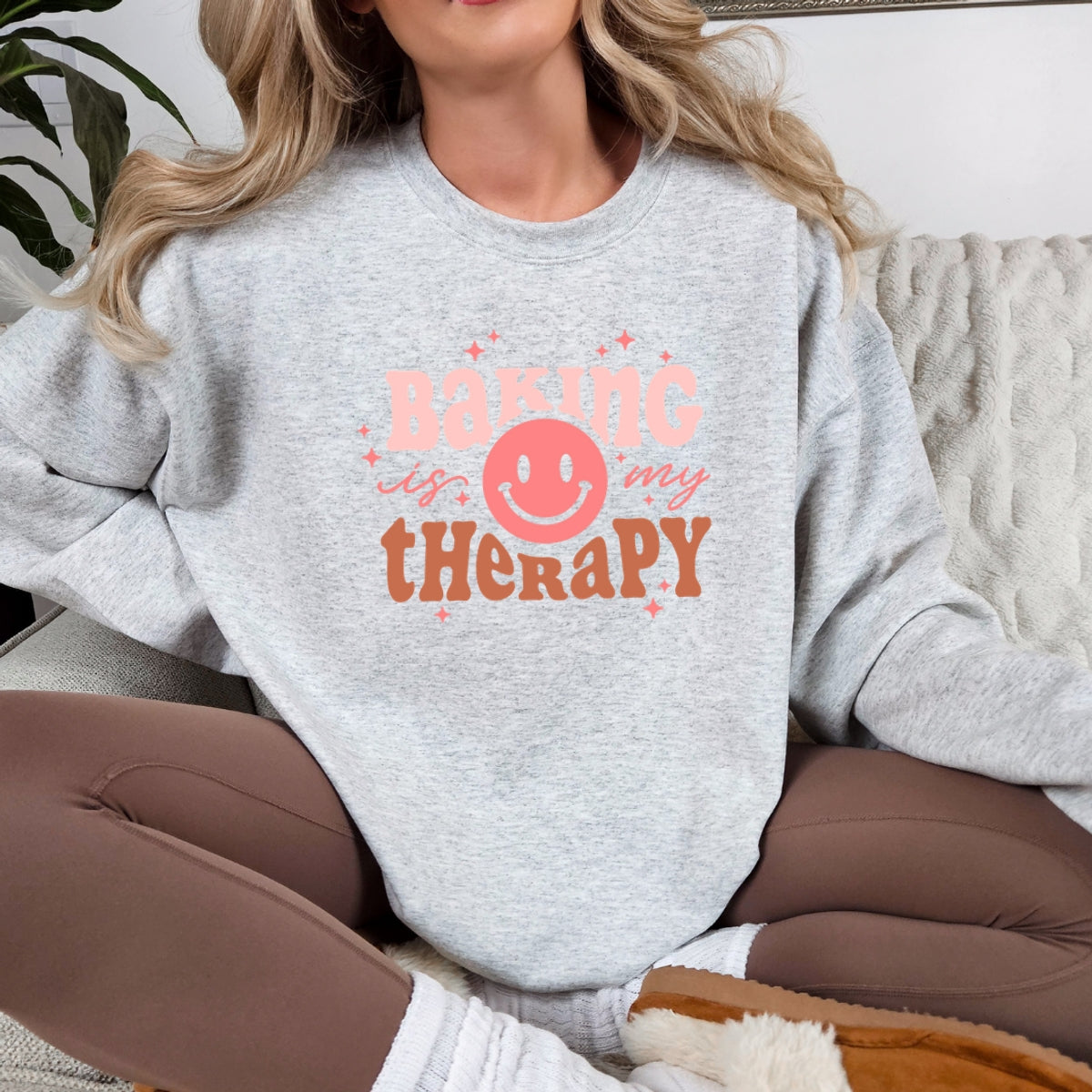 Baking Is My Therapy - Adult Crewneck Sweatshirt