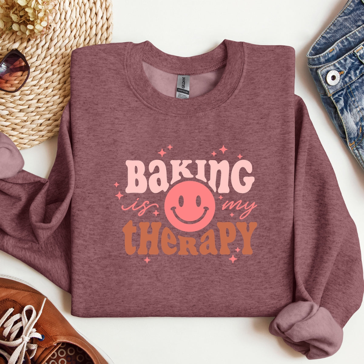 Baking Is My Therapy - Adult Crewneck Sweatshirt