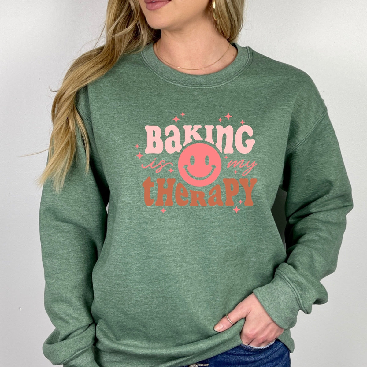 Baking Is My Therapy - Adult Crewneck Sweatshirt