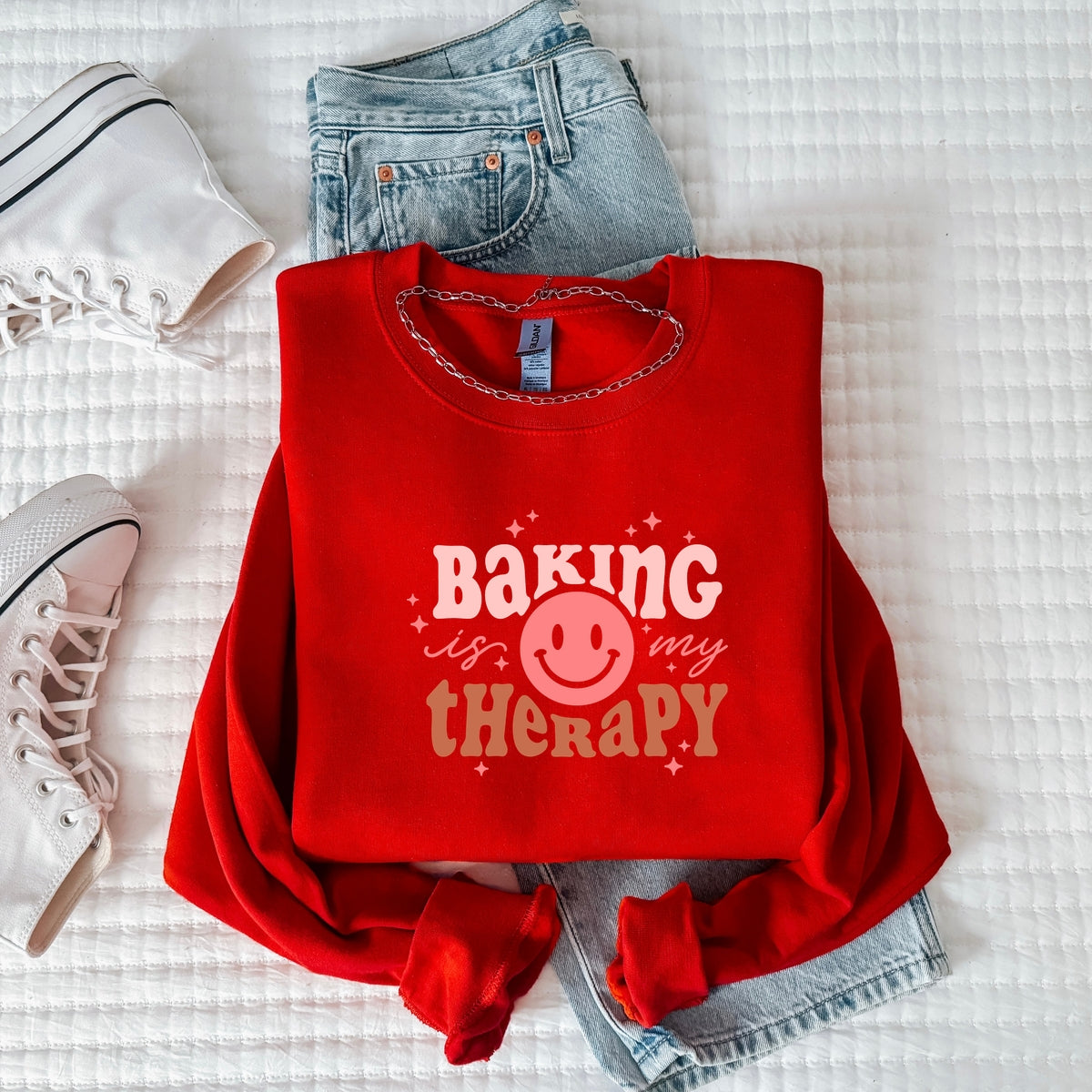 Baking Is My Therapy - Adult Crewneck Sweatshirt