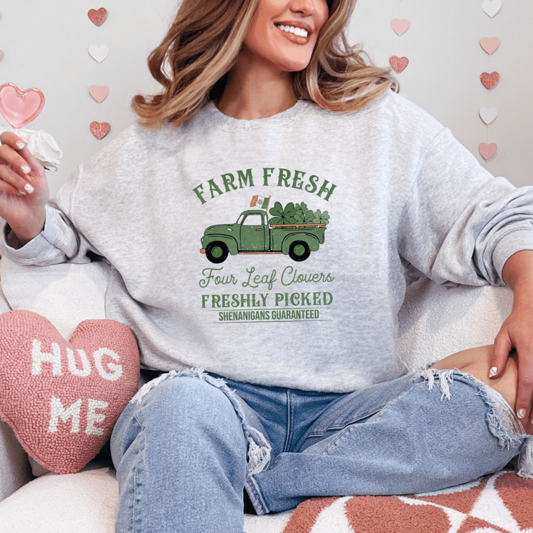Farm Fresh Design Retro Printed Sweatshirt - My Store