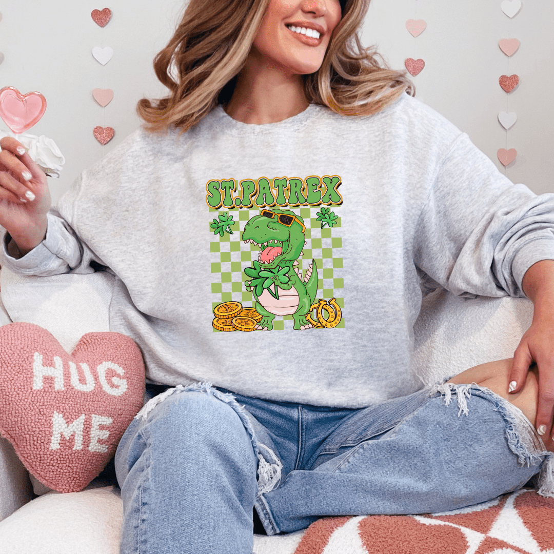 St. Patrex Dinosaur Printed Sweatshirt - My Store
