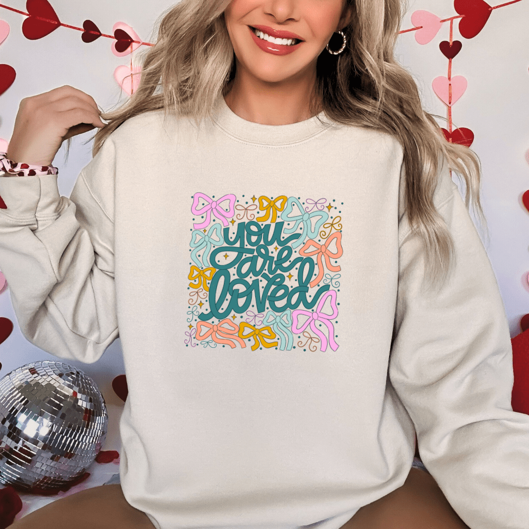 You Are Loved Valentines Printed Sweatshirt - My Store