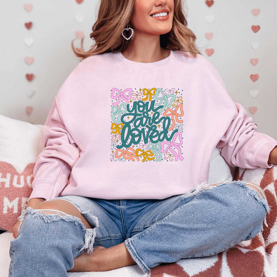 You Are Loved Valentines Printed Sweatshirt - My Store