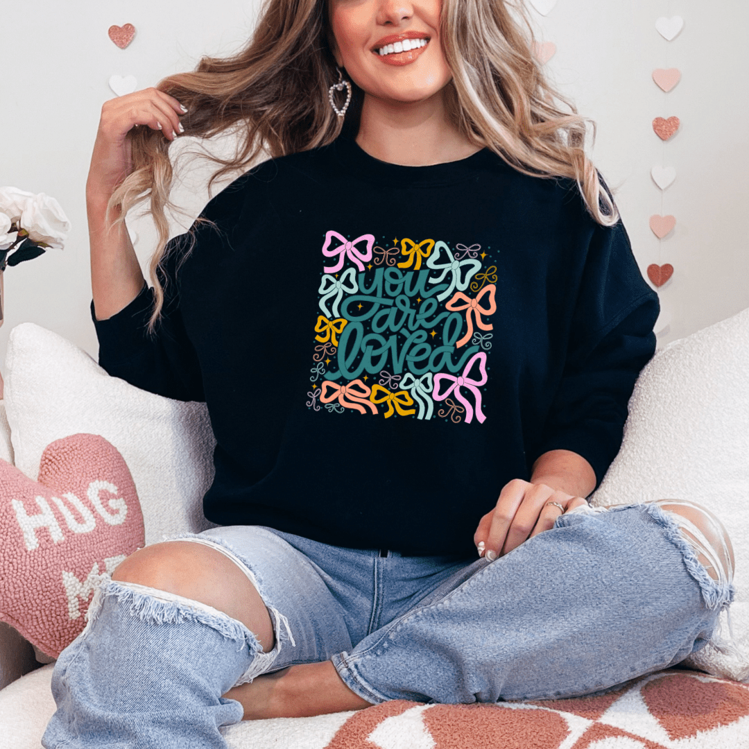 You Are Loved Valentines Printed Sweatshirt - My Store
