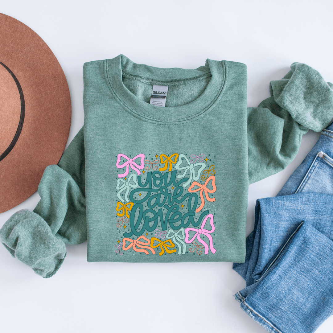 You Are Loved Valentines Printed Sweatshirt - My Store